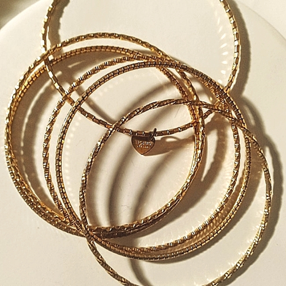 BANGLE BRACELETS  BRONZE MILOR ITALIANO  6 PC SET